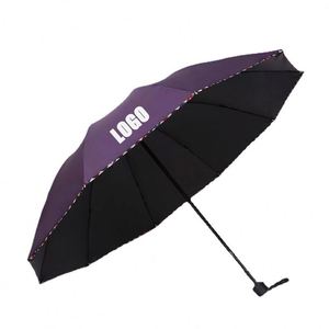 Paraguas Plegable de 10 Varillas con Borde Simple, Protección Solar y Contra la Lluvia, para Hombre y Mujer - Product Image 1