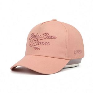 New Style Factory Directly Sell 5 Panel Female Structured 100 % Cotton Baseball Hat, 3D Embroidered <b>Pink</b> Women Ponytail Dad Hat - Product Image 1