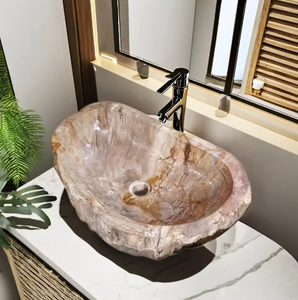 Natural Stone Hand Wash <b>Basin</b> and Sink Oval Traditional Design Easy Clean Dark Grey Custom Size for Bathroom & Kitchen - Product Image 3