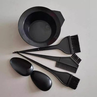Lot de 4 ou 6 bols noirs antidérapants en plastique pour mélange de teinture capillaire, pour salon de coiffure