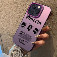 Coque de protection antichoc en PC rigide Fashion Laser Omerta pour iPhone 17 16 15 14 13 12 11 Pro Max Plus