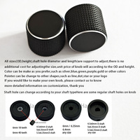 Bouton de commande rotatif en aluminium noir/gris de 15 mm de diamètre avec axe à 6 dents pour encodeur, interrupteur, haut-parleur