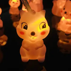 공장 사용자 정의 귀여운 LED 동물 문자열 조명 장식 동화 실내 및 야외 어린이 선물 크리스마스 파티 생일