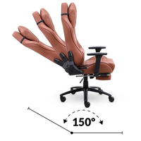 Chaise de jeu moderne en cuir PU personnalisée avec accoudoirs 3D, soutien lombaire réglable, dossier haut inclinable et pivotant pour ordinateur