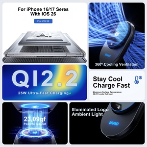 Caricabatterie da auto Qi2.2 25W di alta gamma con ventola di raffreddamento, caricatore wireless per auto compatibile con <span class=keywords><strong>Galaxy</strong></span> S26 Ultra, iPhone 17 Pro Max, Air 16-12 Series - Product Image 5