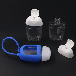 Mini botella de plástico transparente con cubierta de silicona para niños y estudiantes, contenedor de plástico transparente para mascotas, 30ml, llavero vacío, nuevo diseño - Product Image 5
