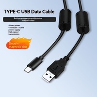 Câble de données USB Type-C à double anneau magnétique en PVC, en stock, avec suppression EMI, certifié KC CE, longueur 1 mètre