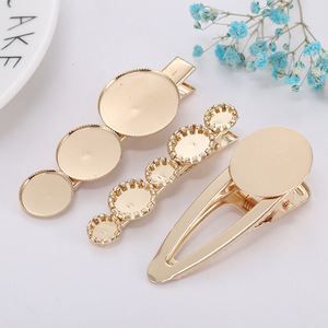 Pinces à cheveux plaquées or 12 cm, épaisse, à barrette simple avec éléments floraux, pour usage quotidien, boucle de bijoux de haute qualité - Product Image 3