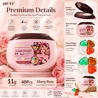 Échantillon Gratuit : Capsules de Lessive JIETI 11g x 40pcs en Forme de Pêche, 4-en-1, Détergent en Capsules, OEM ODM, Marque Privée, Vente Directe Usine