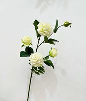 Fleurs artificielles au toucher réaliste et effet hydratant, roses à 5 têtes, fleurs à longues tiges, décoration pour la maison et les mariages