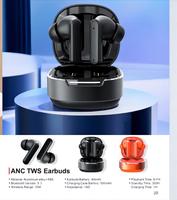 Écouteurs TWS hybrides ANC à 6 micros, Bluetooth 5.3, transducteur 13 mm, longue autonomie, sans fil