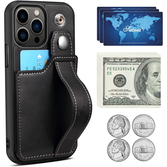 Mount Yanzhi Custom Logo Genuine Leather RFID Blocking Fashion Credit Card Slot Soft Handle Protective Cover Mobile Phone Case