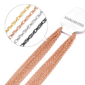 Lote de 10 cadenas de oro de 1 mm y 2 mm, de 18 a 24 pulgadas, cadenas de joyería de oro laminado para mujer - Product Image 2