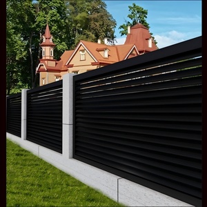 Phổ biến 6-foot nhôm ngang đá đen màn hình louver không thấm nước vườn nhà hàng rào tấm kim loại ngang thanh hàng rào phần cứng - Product Image 5