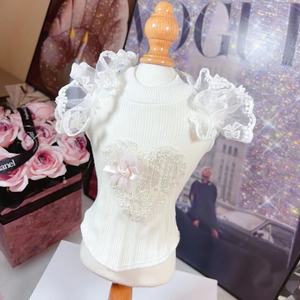 JXANRY Nouveaux vêtements pour chiens de compagnie Version coréenne des rayures roses que l'ours Teddy Dress Cat Cuter Overalls - Product Image 6