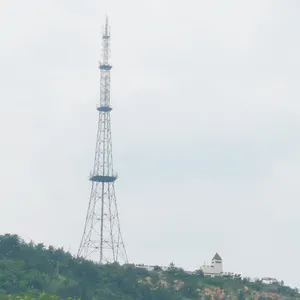 4 bacaklı 4g kablosuz yuvarlak tüp çelik galvanizli telekom cep cep telefonu kafes 60m kulesi