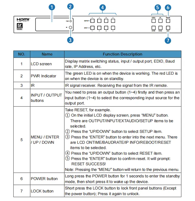 HDMI 2.1 ऑडियो मैट्रिक्स 8x8 4X4 8K@60HZ VRR, ALLM, QMS, QFT, SBTM समर्थित हैं