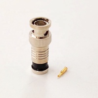 Conector RF Coaxial RG6 de 75 Ohmios con Contacto de Cobre, Conector Hembra BNC para Cable Coaxial, Conectores CCTV 1P, Directo de Fábrica