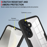 Étui de protection complet à 360 degrés pour Samsung Galaxy A16 S24 FE/A06 clair TPU + acrylique + PET étui de protection d'écran avant
