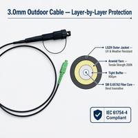 Câble de raccordement fibre optique étanche IP68 Mini SC vers Mini SC SM G.657A2 LSZH FTTA pour station de base 5G