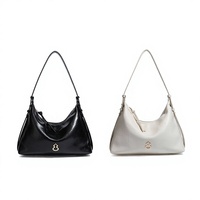 Sac à bandoulière pour femme en cuir PU plissé effet huile cirée, sac hobo avec bandoulière réglable et fermeture éclair