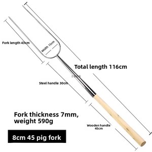 Yolecen - Tenedor para Asar Cerdo en Forma de U, de Acero Inoxidable Grueso, para Asar Cerdo Crujiente, Pierna de Cordero, Pollo y Conejo - Product Image 6
