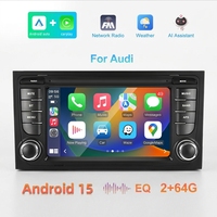 Pemutar Multimedia Mobil Layar Sentuh 7" Wireless Carplay Android Auto GPS Navigasi Sistem Video Mundur untuk Audi A4 2002 2008