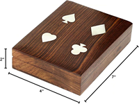 Boîte à poker en bois élégante, organiseur de rangement pour 2 jeux de cartes, boîte à poker en bois pour Poker Bridge Rummy.