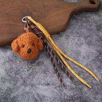 Porte-clés mignon en peluche tête de chiot avec mousqueton, impression UV, pour filles, pour clés de voiture, sac à main, sac à dos, vente en gros, cadeau