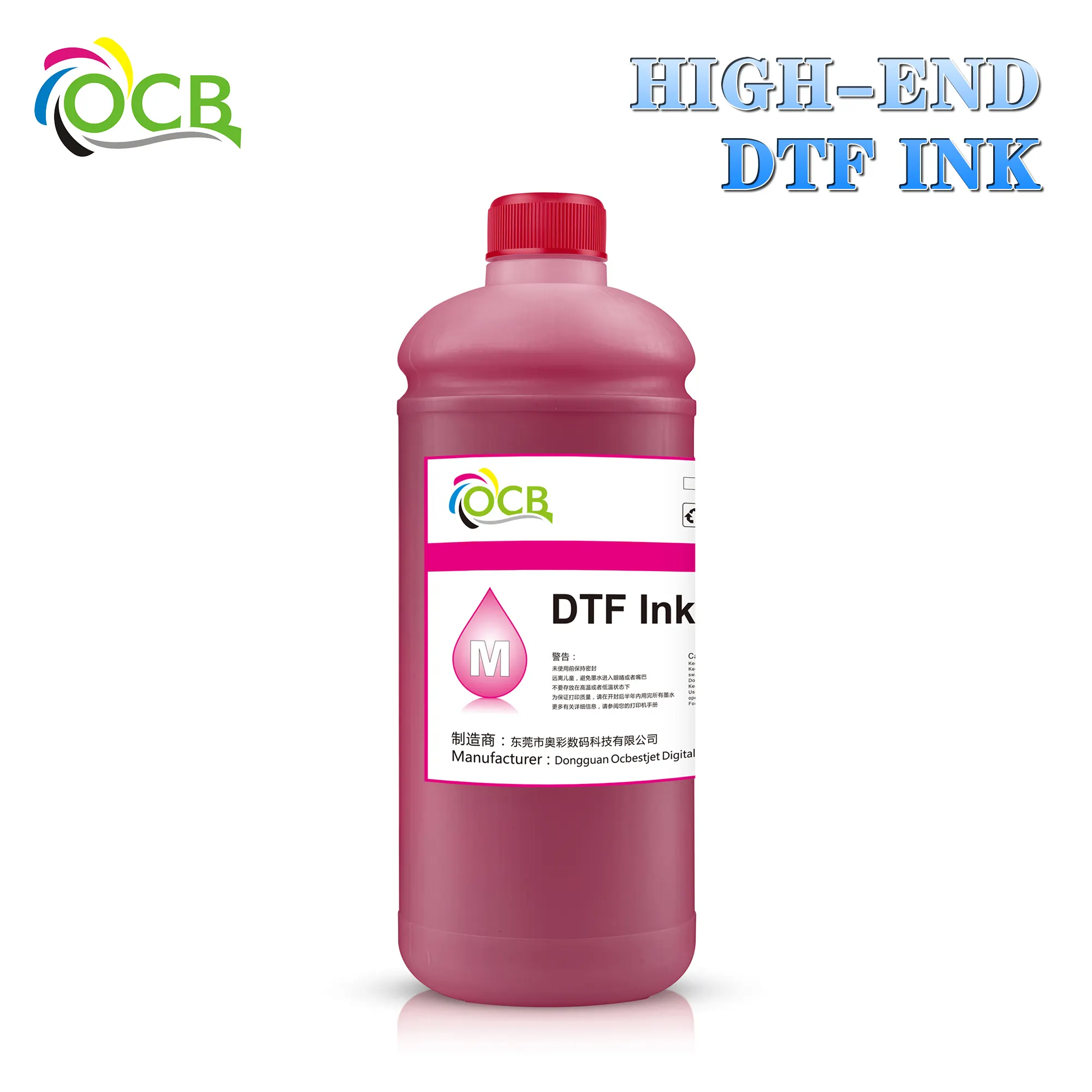 Tinta DTF branca de alta qualidade OCB usada para impressão digital de filme de transferência de calor Epson 1000ml XP600 L805 L1800 A4