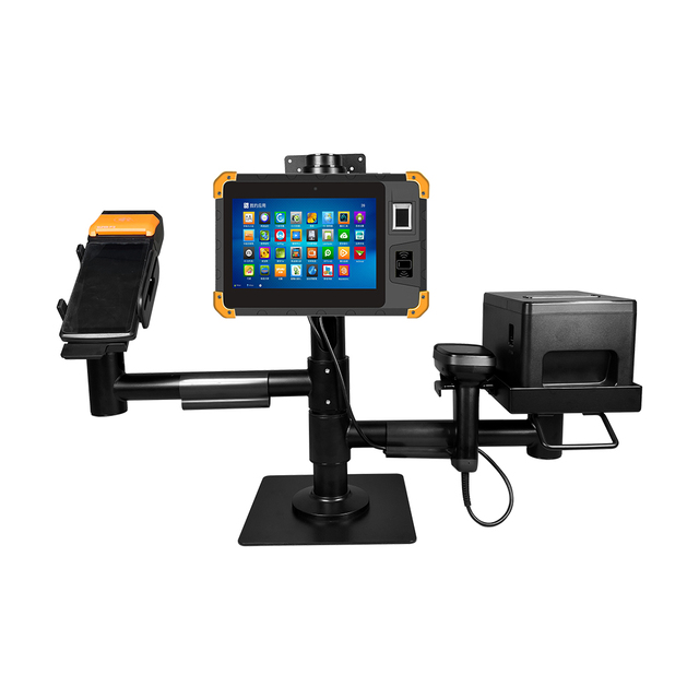 Dual Screen Swivel POS Pole Mount Angle Adjustable Pole Mounting Solution Vesa Stand for Checkout Counters PS-40