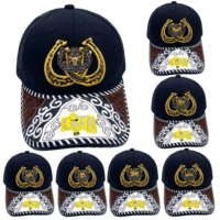 Casquette Snapback Unisexe Personnalisée avec Logo Métallique 3D Fer à Cheval, en Denim/Toile, Imprimée Sérigraphie, Style Western Ethnique, Tendance, Maille Décontractée