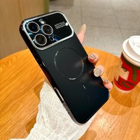 Objectif d'appareil photo grand angle à mise au point automatique pour iPhone 17 18 Pro, coque magnétique en verre pour iPhone 13 14 15 16