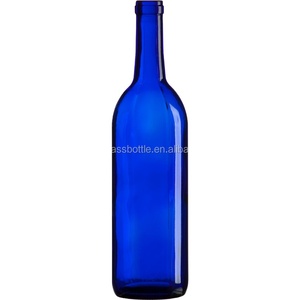 Vente en gros d'usine Bouteilles de <span class=keywords><strong>vin</strong></span> rouge vides rondes de 75 cl pour spiritueux Bouteilles de <span class=keywords><strong>vin</strong></span> bleu cobalt de 750 ml avec bouchon - Product Image 1