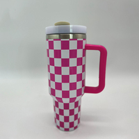 Vente en gros prix en vrac tasse laser noire blanche plaquée arc-en-ciel 40oz gobelet de voyage isolé holographique plaqué arc-en-ciel