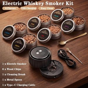 Kit Ahumador Eléctrico para Whisky AOZUO con 6 Virutas de Madera Reutilizables, Herramienta de Bar para Ahumar Bebidas al Estilo Old Fashioned - Product Image 3