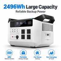 Station d'alimentation portable RV 2496Wh 2500W avec batterie LiFePO4, recharge solaire ODM pour les voyages sur route et l'alimentation mobile