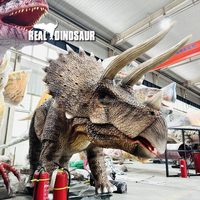 Modèle de Triceratops du parc jurassique, grand dinosaure animatronique en métal et fibre de verre, construction intérieure/extérieure, centre commercial