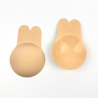 Cache-tétons adhésifs invisibles effet push-up, réutilisables, imperméables et confortables, forme oreilles de lapin, pour femmes dos nu