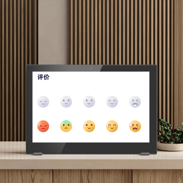 Customer Feedback Evaluator Restaurant Ordering POS System 15.6 Inch L Shape Touch Screen Android Tablet with POE NFC Desktop