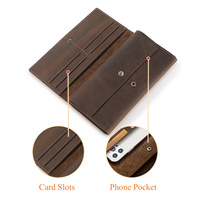 Dompet Grosir Mewah Merek Terkenal Anti RFID Lipat Dua Bergaya Kulit Asli Tempat Kartu Dompet Kartu Tas Clutch
