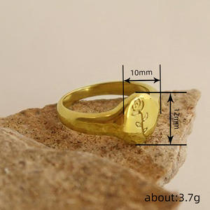 Anillo de Oro Sólido de 18K T0852 con Patrón de Flor, Joyería Fina Clásica Unisex para Uso Diario - Product Image 4