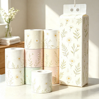 Rouleau de papier toilette en pâte de bois vierge 100% dissolvable avec logo personnalisé, vente en gros, OEM, rouleau de papier personnalisé