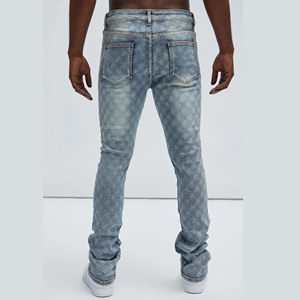 <span class=keywords><strong>Jeans</strong></span> da <span class=keywords><strong>Uomo</strong></span> di Alta Qualità, Eco-Friendly, Traspiranti, Primaverili, Leggermente Lavati, Effetto Usurato, Skinny, a Zampa, a <span class=keywords><strong>Vita</strong></span> <span class=keywords><strong>Bassa</strong></span>, con Strass, Stile Streetwear - Product Image 4