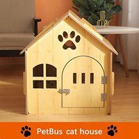 Maison pour chat d'extérieur de luxe en bois de haute qualité, faite à la main, très vendue, avec véranda