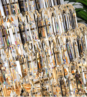 Lustres en cristal de luxe modernes, grandes suspensions pour plafonds hauts, hauteur réglable pour villas, escaliers, hôtels
