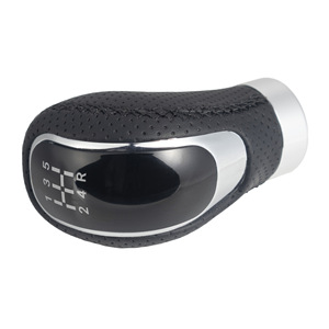 Universal Car Gear <b>Shift</b> <b>Knob</b> Manual Transmission Leather Stitched Ergonomic Design Black Red Line - Product Image 1