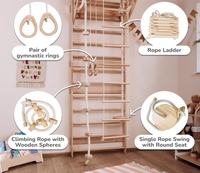 Cadre d'escalade en bois pliable d'intérieur en bois formateur enfants exercice murs d'escalade Montessori en bois