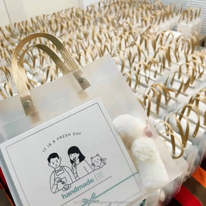 Tùy chỉnh dày PP Frosted Tote Túi đặt hàng nhỏ trong suốt PVC Đóng gói quà tặng túi cho quần áo mua sắm - Product Image 5