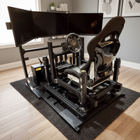 Simulateur de course automobile d'intérieur Langle 4 DoF, 3 écrans, machine de jeu d'arcade VR pour course automobile, simulateur de conduite automobile